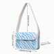 Luxury Handmade Beaded Shoulder Bag Blue & White Zebra Pattern Designer Purse for Women