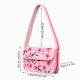Handmade Pink Beaded Shoulder Bag with Floral Embroidery Stylish Women Purse