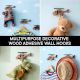 Natural Wooden Helicopter Design Adhesive Wall Hook