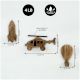 Handmade Adhesive Wooden Wall Hook Set – Rocket, Helicopter & Hot Air Balloon-3 Pieces
