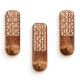 3 Pieces Handcrafted Wooden Adhesive Wall Hooks