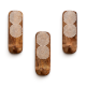 3 Pieces Spiral Design Wooden Adhesive Wall Hooks