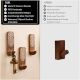 3 Pieces Wooden Decorative Adhesive Wall Key And Towel Holder