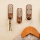 3 Pieces Designer Wooden Adhesive Wall Hooks With Geometric Patterns