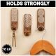 3 Pieces Designer Wooden Adhesive Wall Hooks With Geometric Patterns