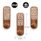 3 Pieces Wooden Self Adhesive Brown And White Wall Hooks