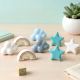 Multicolor Decorative Ceramic Star Cloud and Rainbow Shapes Cabinet Knobs-8 Pieces