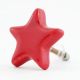 Solid Red Star Ceramic Cupboard Knob