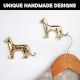 Decorative Handmade Golden Leopard Design Brass Wall Hook