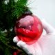 Red Decorative Glass Hanging Ornament with grape clusters and leaves