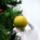 Round Yellow and Green Decorative Glass Hanging Ornament