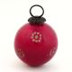 Vintage Red Glass Floral Pattern Christmas Ornament