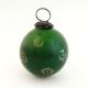 Vintage Green Glass Floral Pattern Christmas Ornament