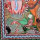 Kalighat Pattachitra Goddess Durga Folk Painting (216×121 cm)