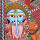 Kalighat Pattachitra Goddess Durga Folk Painting (216×121 cm)