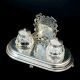 Sterling Silver Crystal Inkstand Desk Set