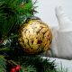 Vintage Red and Gold Glass Christmas Ornament