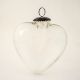 Clear Decorative Heart Shaped Glass Christmas Hanging Ornament