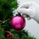 Pink Glitter Glass Christmas Ball Ornament