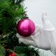 Pink Glitter Glass Christmas Ball Ornament