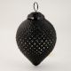 Black Textured Glass Christmas Hanging Ornament