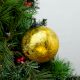 Gold Decorative Round Kugel Style Crackled Glass Hanging Ornament