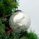 Silver Vintage Round Kugel Style Crackled Glass Hanging Ornament