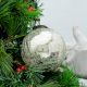 Silver Round Glass Hanging Ornament For Christmas Tree