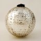 Silver Round Mercury Glass Hanging Ornament For Christmas Tree