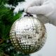 Silver Round Mercury Glass Hanging Ornament For Christmas Tree
