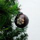 Brown Round Flower Christmas Glass Hanging Ornament