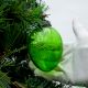 Vintage Green Cut Glass Christmas Bauble Hanging Ornament