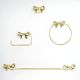 Elegant Brass Bathroom Hardware Set of 4 with Bow Design