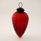 Red Almond Shape Christmas Glass Hanging