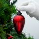 Red Almond Shape Christmas Glass Hanging