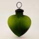 Green Heart Shaped Glass Christmas Ornament