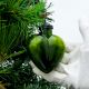 Green Heart Shaped Glass Christmas Ornament
