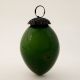 Green Floral Pattern Glass Christmas Ornament
