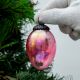 Pink Vintage Oval Shaped Glass Christmas Ornament
