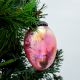 Pink Vintage Oval Shaped Glass Christmas Ornament