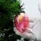 Pink Vintage Oval Shaped Glass Christmas Ornament