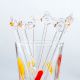6 Pieces Cut Fish Stirrer Glass Swizzle Sticks for Cocktail Party