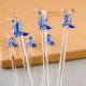 6 Pieces Cut Penguin Stirrer Glass Swizzle Sticks for Cocktail Party