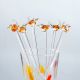 6 Pieces Cut Yellow Bird Stirrer Glass Swizzle Sticks for Cocktail Party