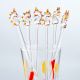 6 Pieces Cut Clear Amber Seahorse Stirrer Glass Swizzle Sticks for Cocktail Party
