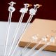 6 Pieces Cut Clear Pelican Bird Stirrer Glass Swizzle Sticks for Cocktail Party