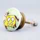 Yellow Cow Ceramic Flat Bed Room Cabinet Knob