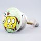 Yellow Cow Ceramic Flat Bed Room Cabinet Knob