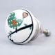 Green Bird Ceramic Flat Kitchen Cabinet Knob