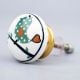 Green Bird Ceramic Flat Kitchen Cabinet Knob